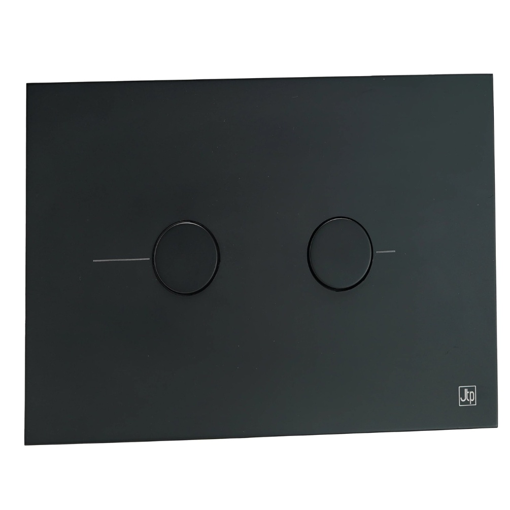 JTP Matt Black Metal Pneumatic Dual Flush Plate Cut Out